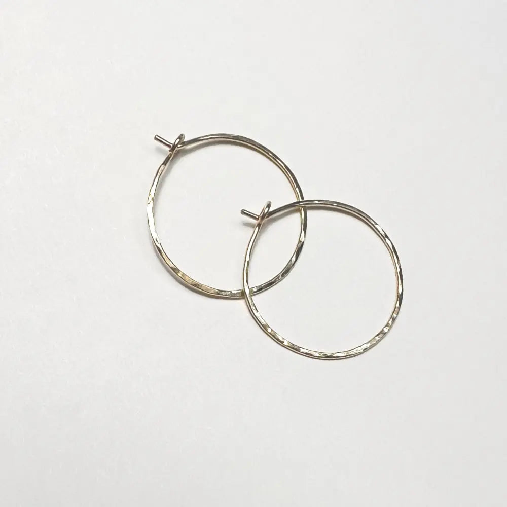 14K Gold Filled hammered hoops - 25mm Nixso Boutique