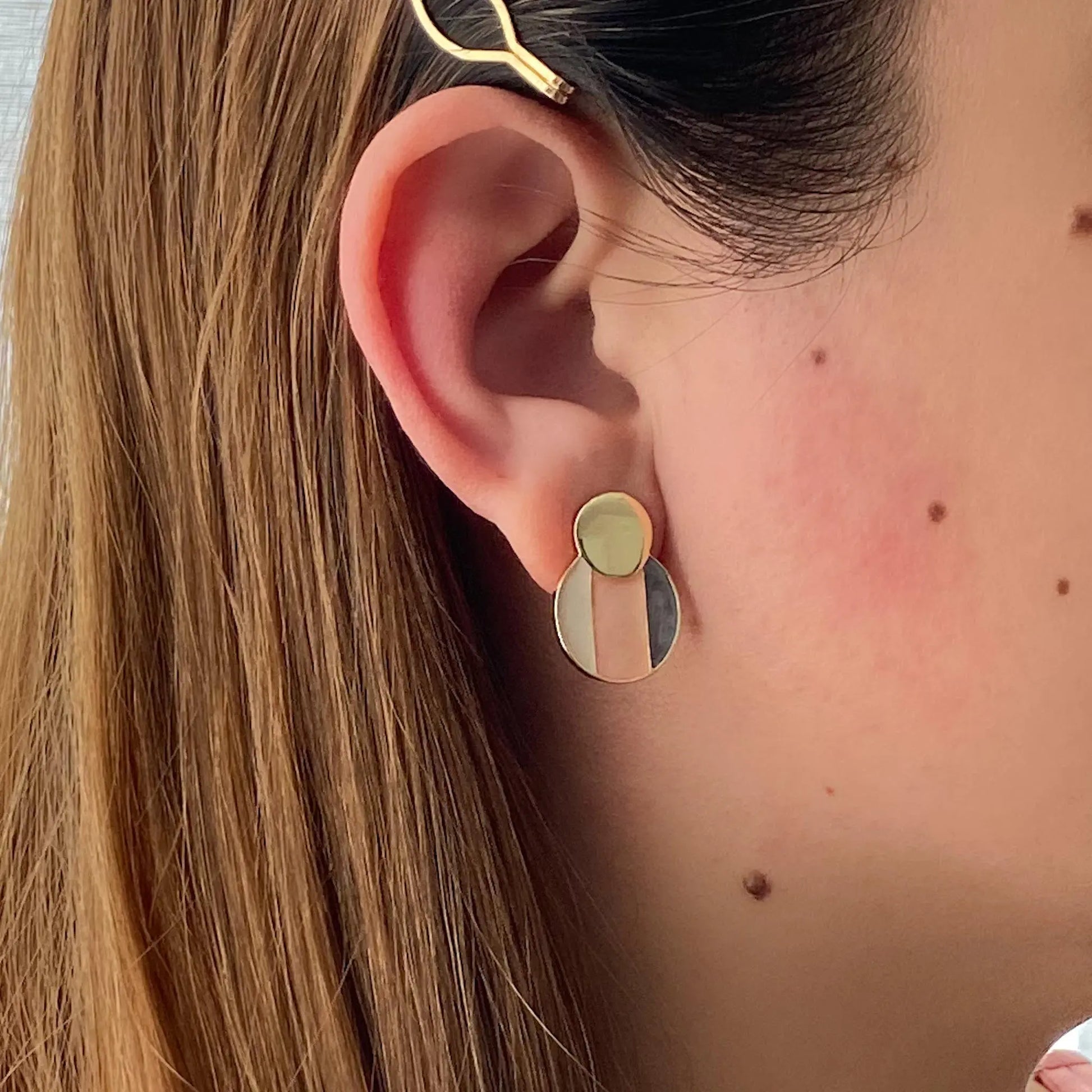 Color block in Pink Earrings Nixso Boutique