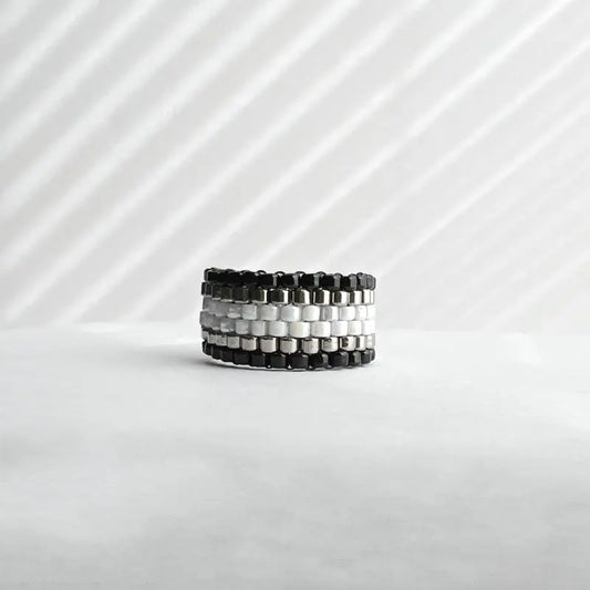 Copy of Peyote ring - Silver band Nixso Boutique