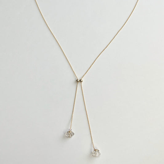 Lariat Herkimer Diamond Necklace Nixso Boutique