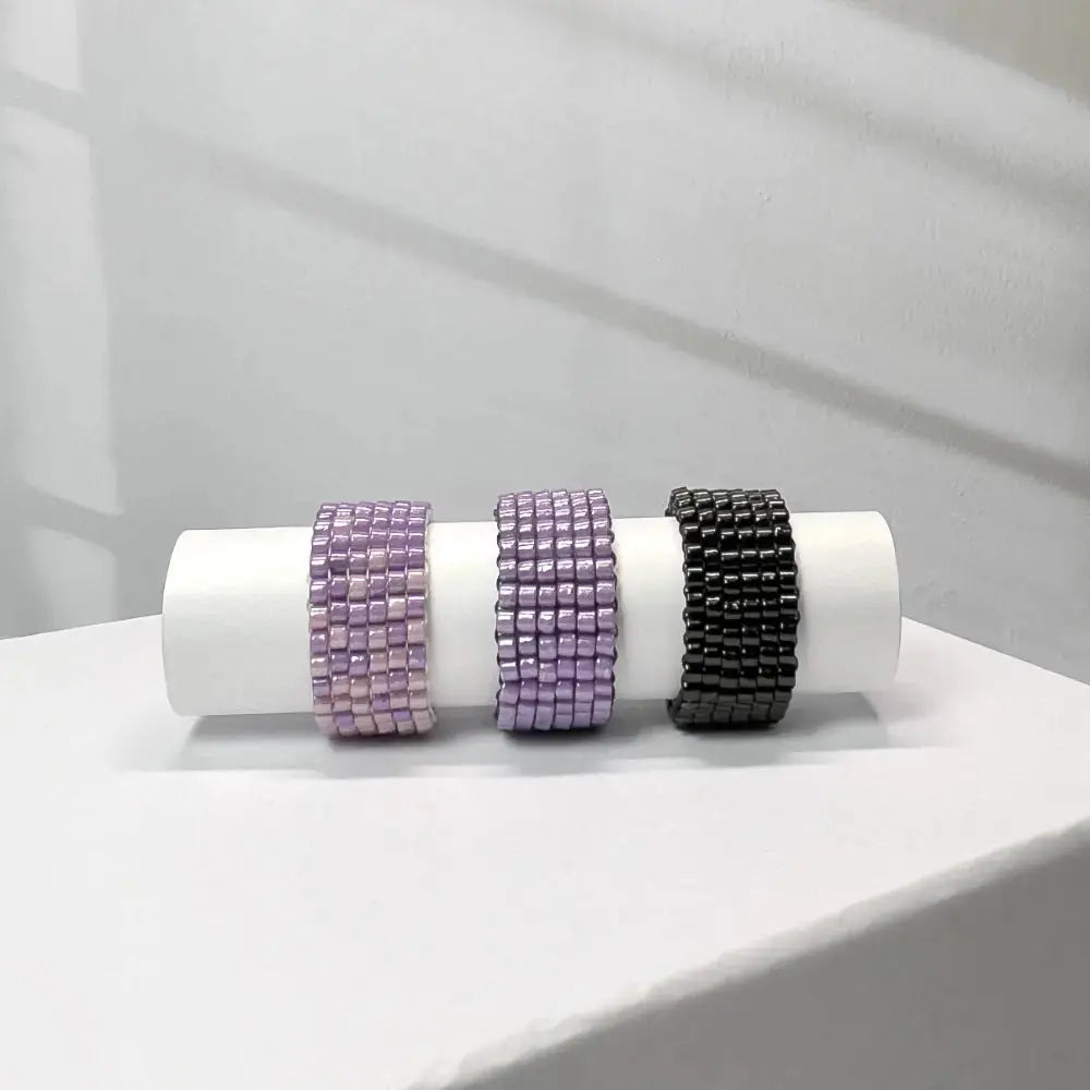 Square Stitch Black ring Nixso Boutique