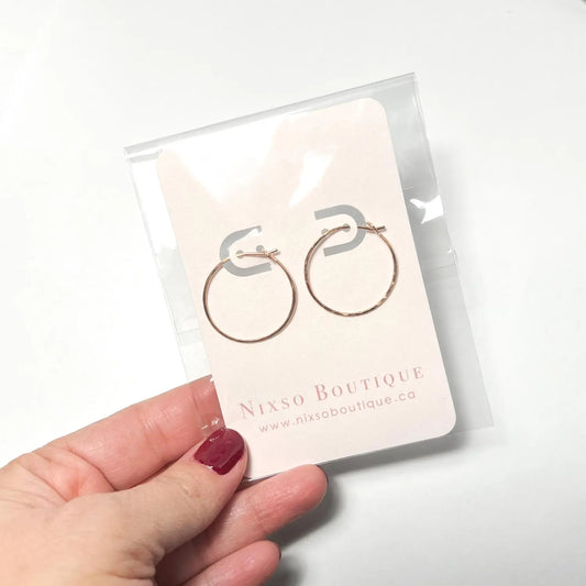 14K Rose Gold Filled hammered hoops - 25mm Nixso Boutique