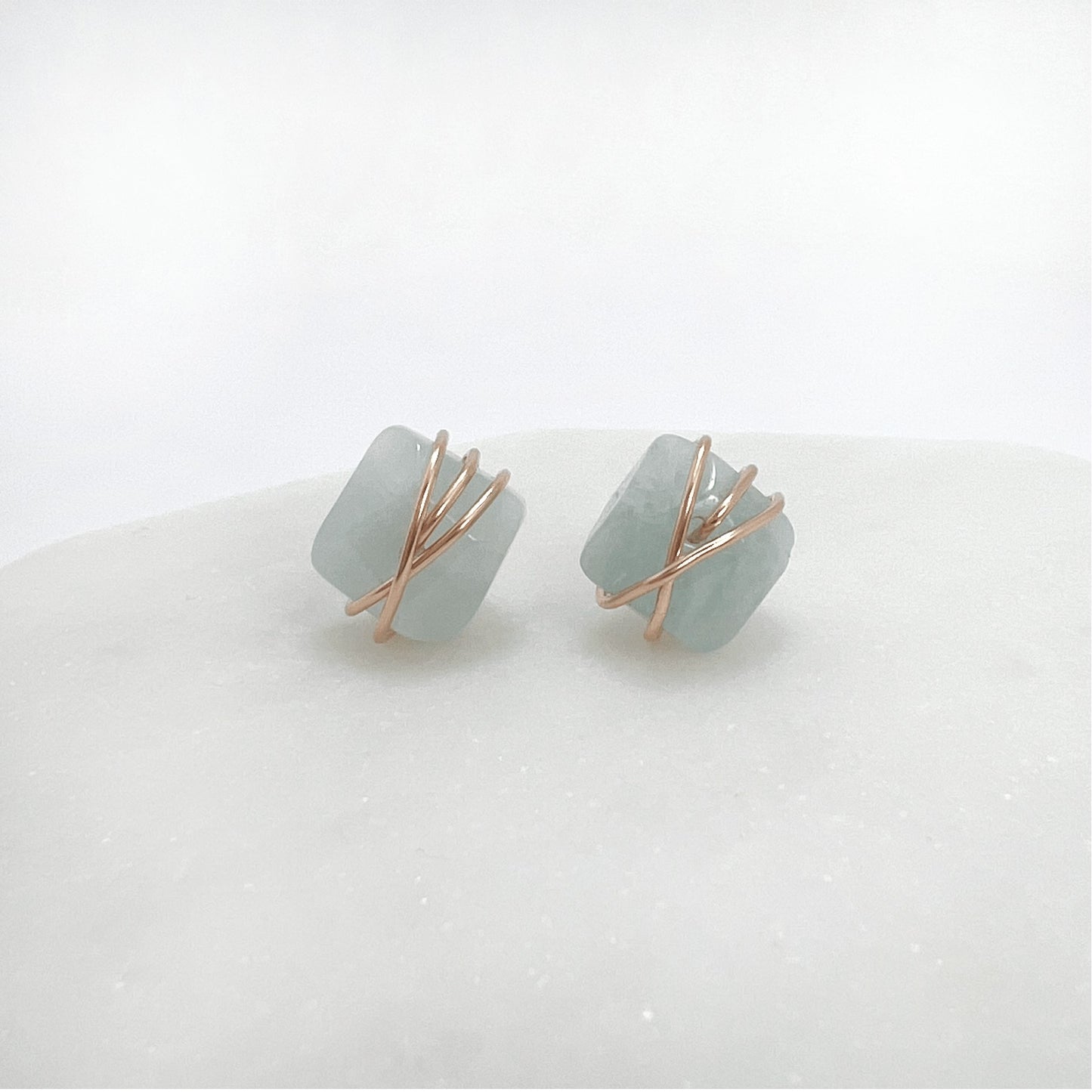 Aquamarine stud earrings Nixso Boutique