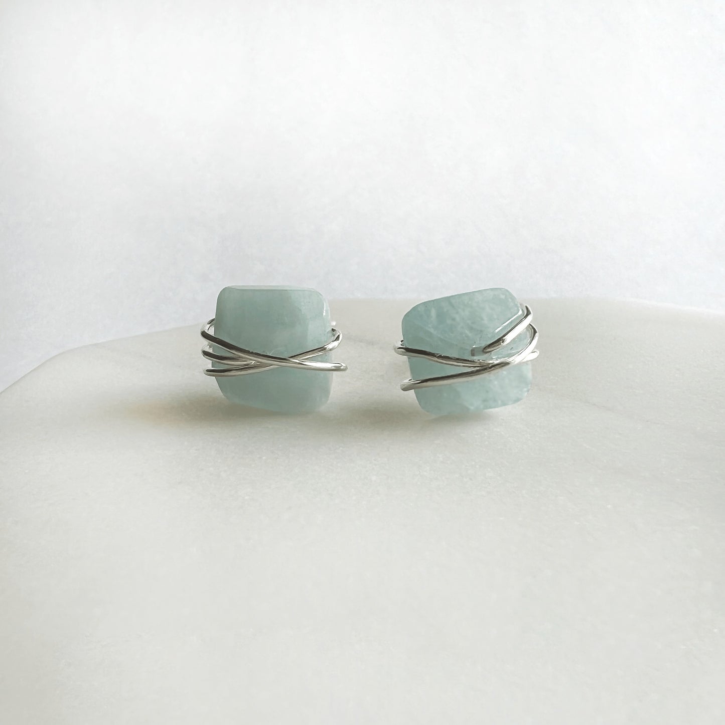 Aquamarine stud earrings Nixso Boutique