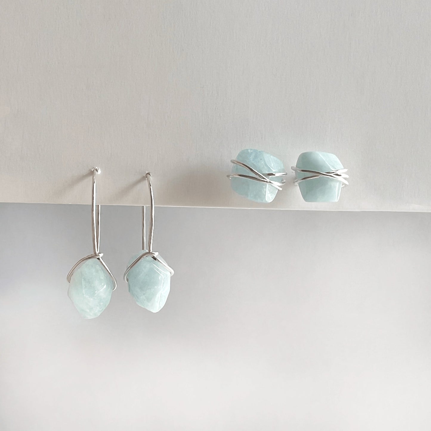 Aquamarine stud earrings Nixso Boutique