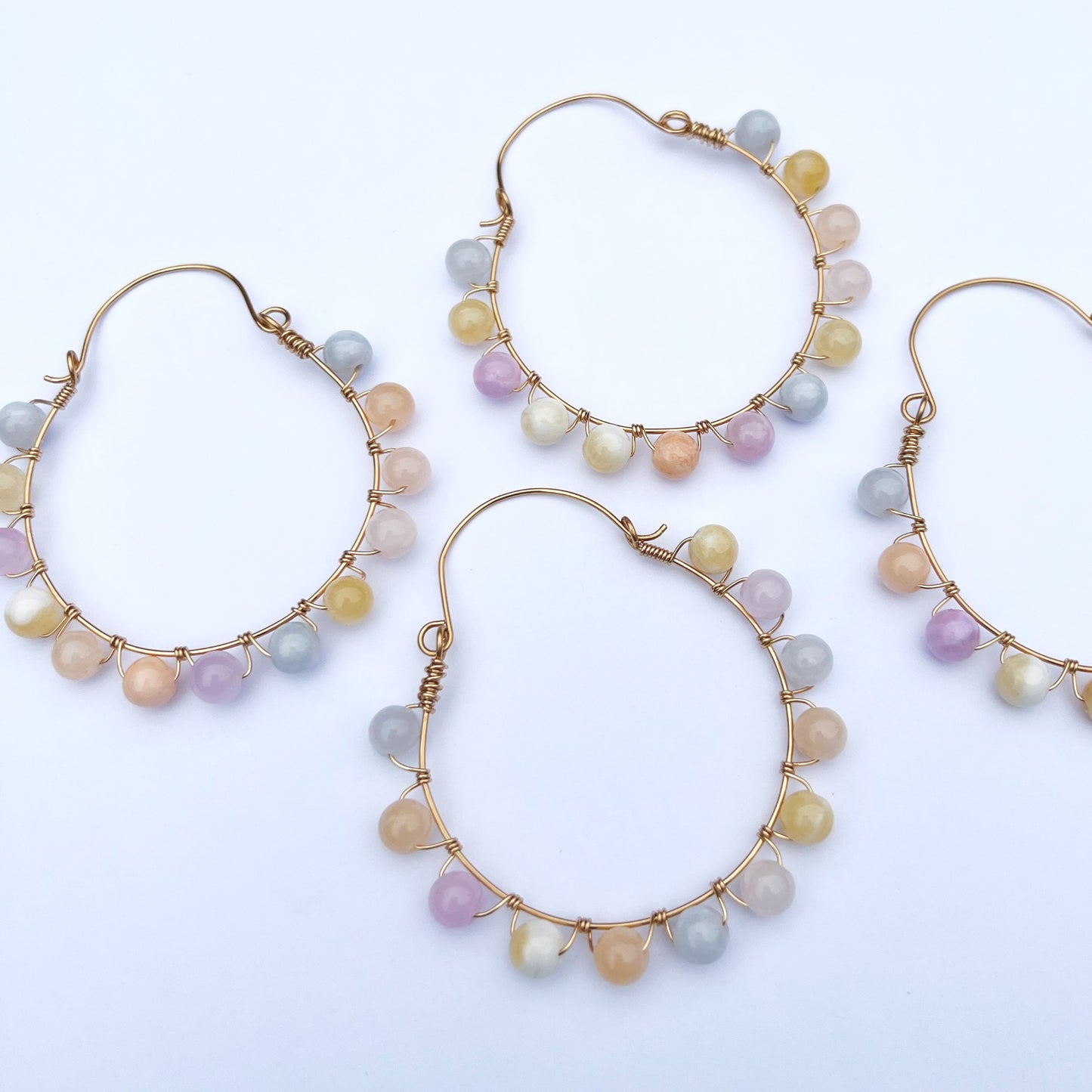 "Chalcedony" large hoop earrings Nixso Boutique