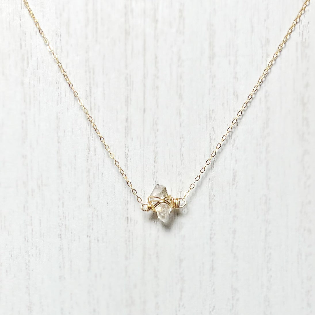 Dainty Herkimer Diamond Necklace Nixso Boutique