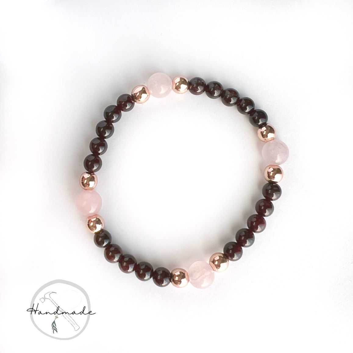 "Garnet and Quartz" Bracelet Nixso Boutique