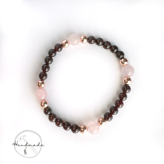 "Garnet and Quartz" Bracelet Nixso Boutique