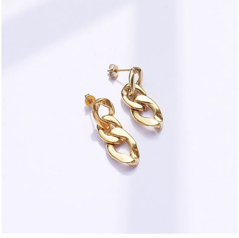 Golden chain earrings Nixso Boutique