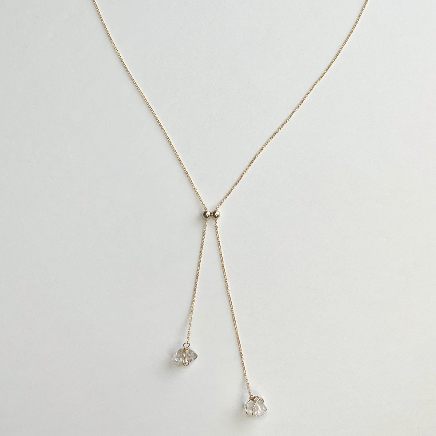 Lariat Herkimer Diamond Necklace Nixso Boutique